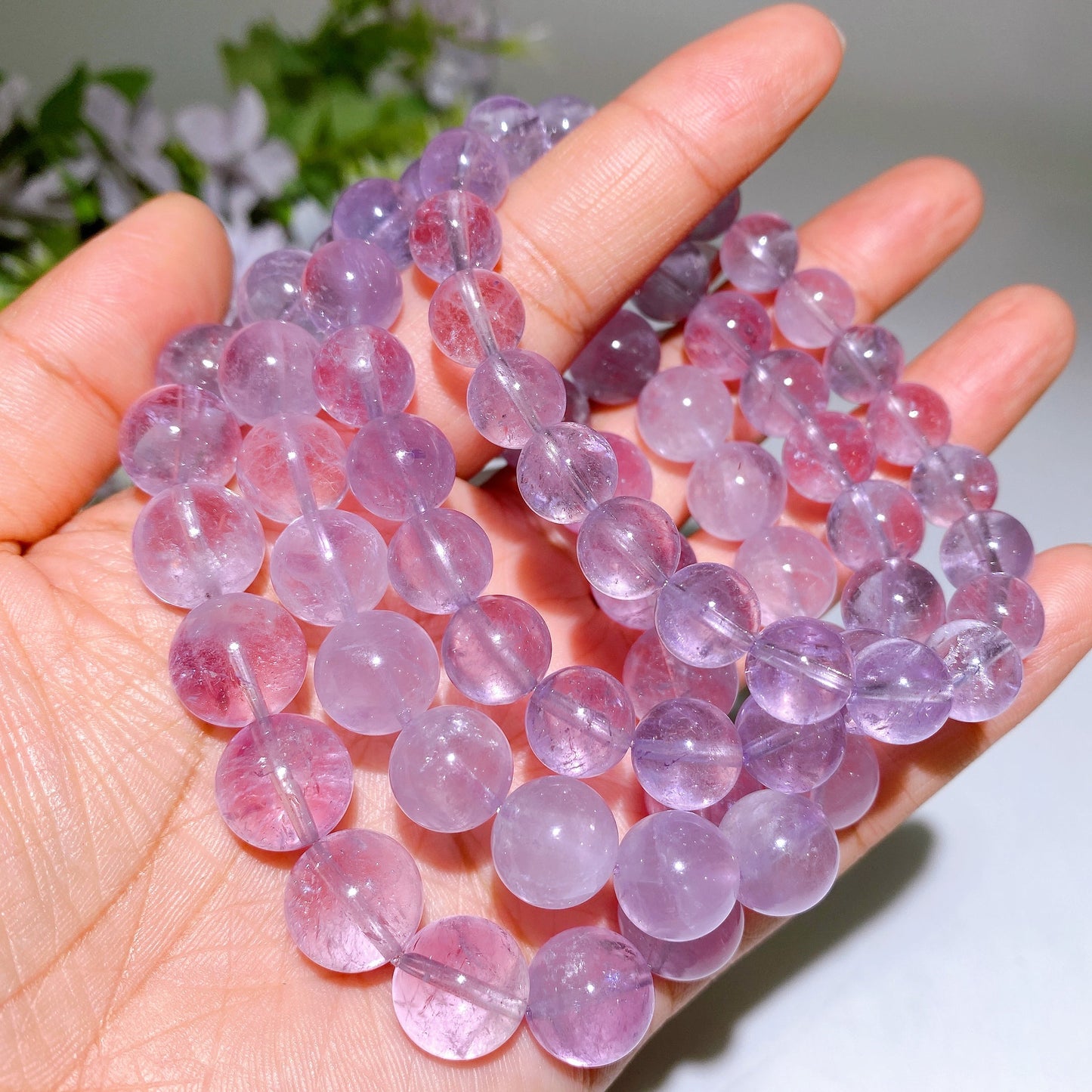 10-12mm Lavender Amethyst Bracelet Crystal Healing Bulk Wholesale