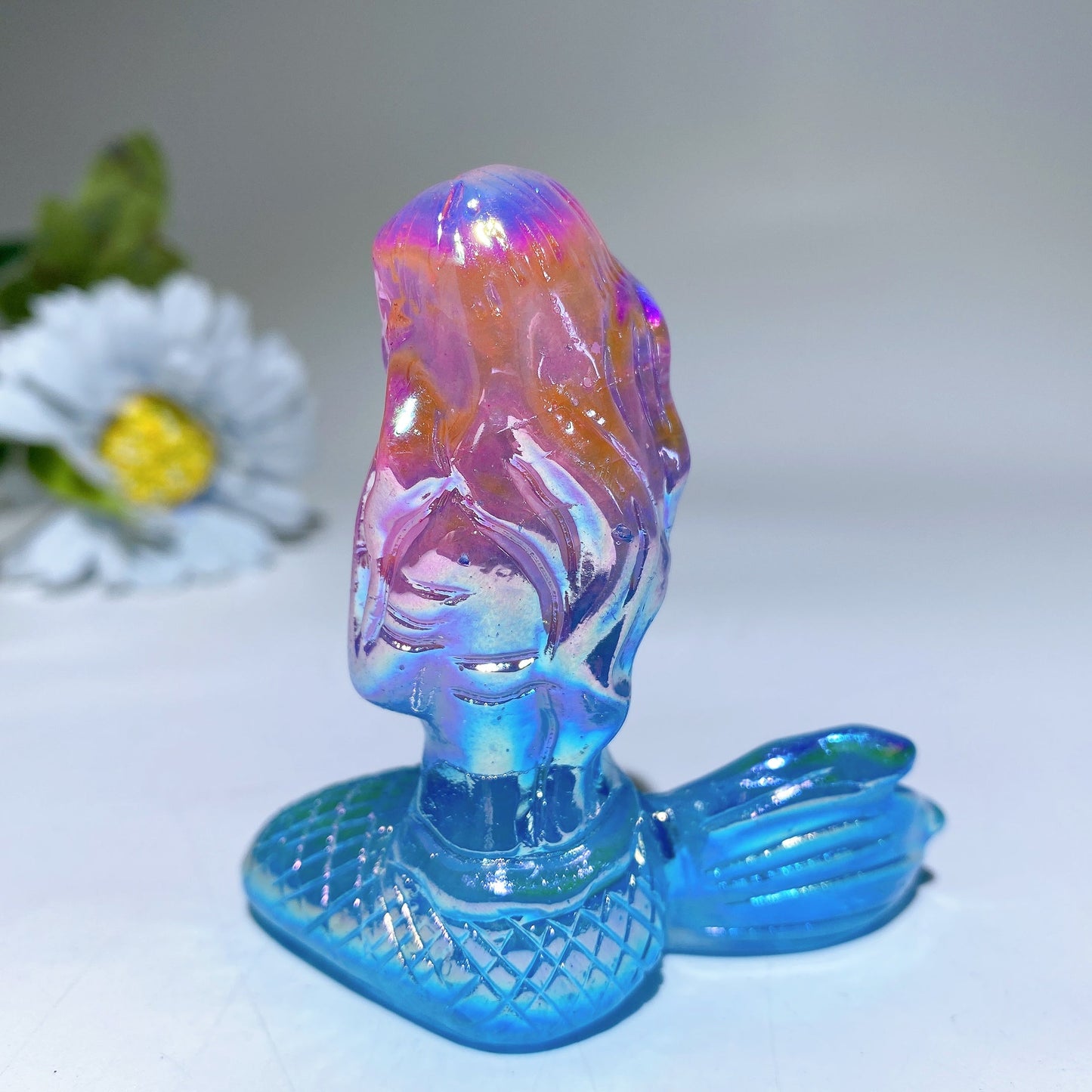 2.8"Angel Aura Crystal Mermaid Carvings Crystal Healing Bulk Wholesale