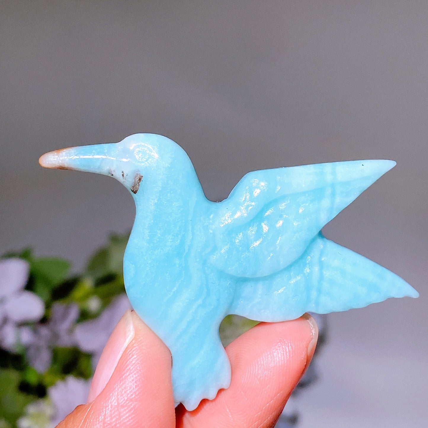 2.2" Sky Blue Hummingbird Carving Crystal Healing Bulk Wholesale