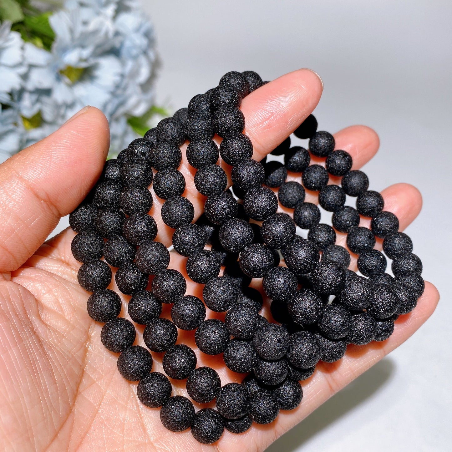 6-10mm Black Tektite Bracelet Crystal Healing Bulk Wholesale