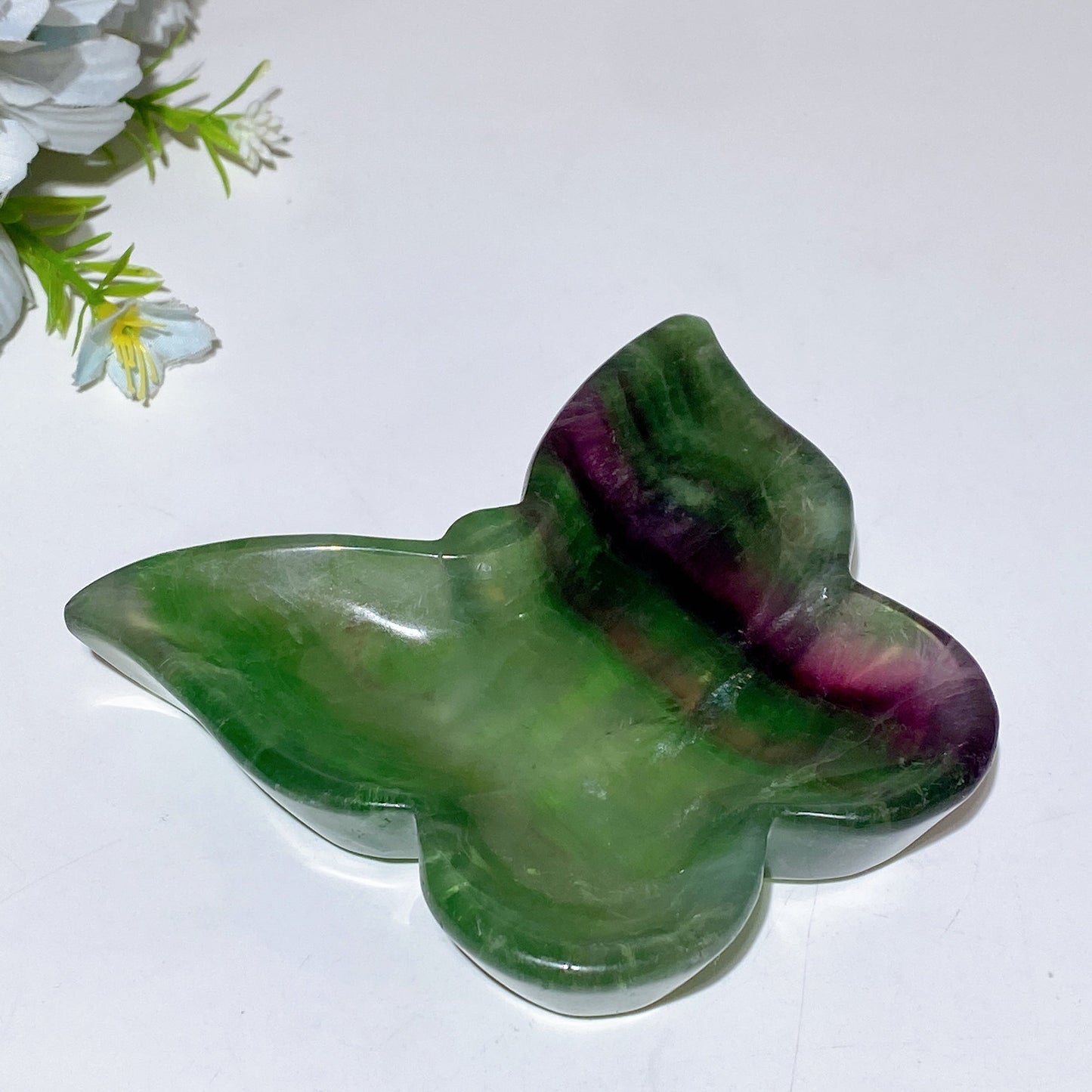 4.0" Fluorite Butterfly Bowl Carving Crystal Healing Bulk Wholesale