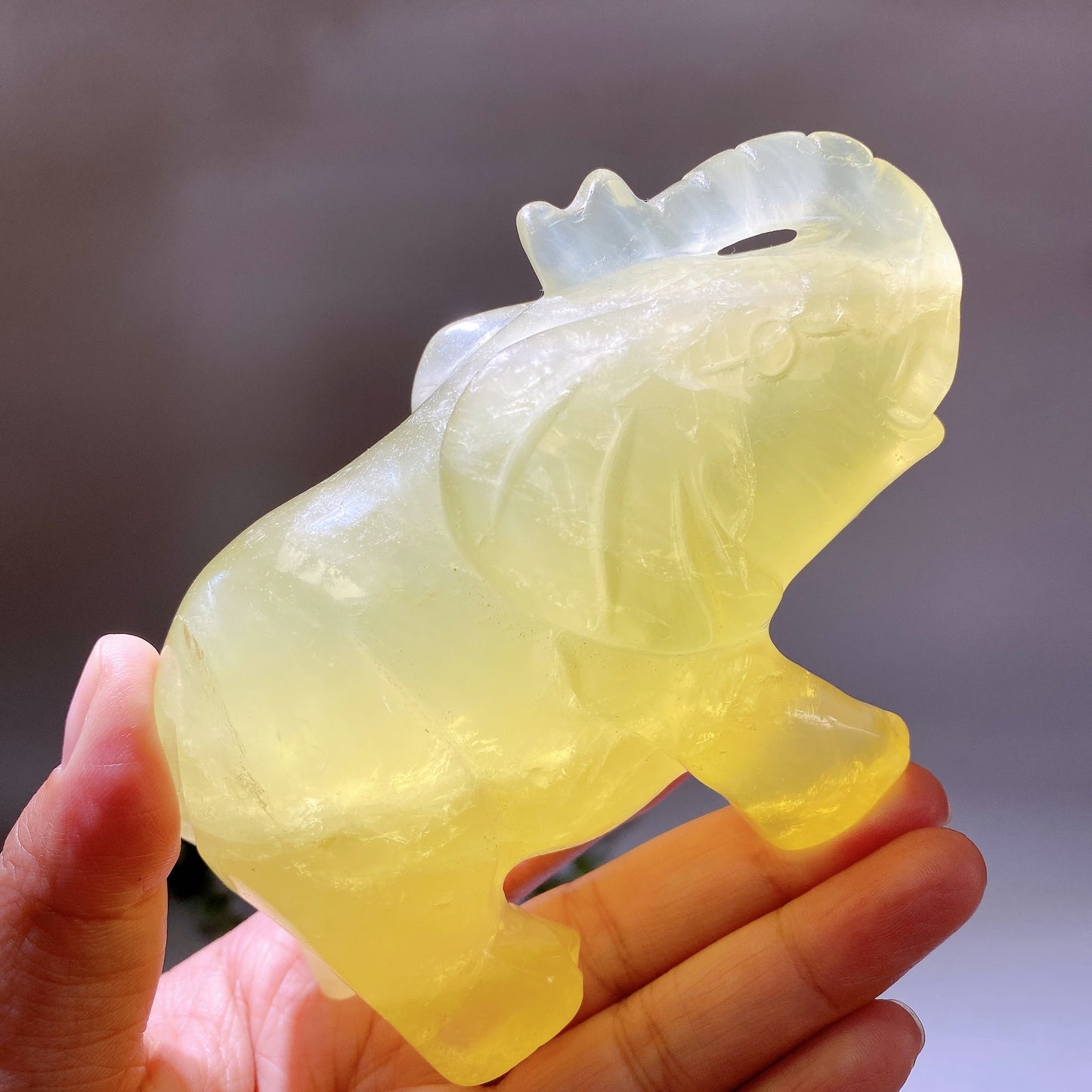 4.8“ Citrine Elephant Carving Crystal Healing Bulk Wholesale