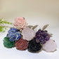 22cm Crystal Bud Bloom Flower with Silver Stem Leaf Crystal Healing Bulk Wholesale