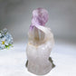 18cm Large Unique Amethyst Grow with Quartz Ghost Hand Holding Skull Carving Crystal Healing Bulk Wholesale
