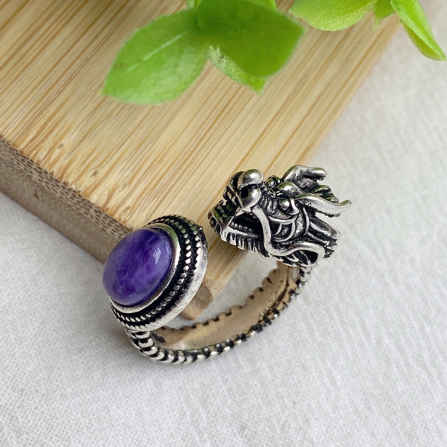 Mixed Crystal Adjustable Dragon Design Ring Bulk Wholesale