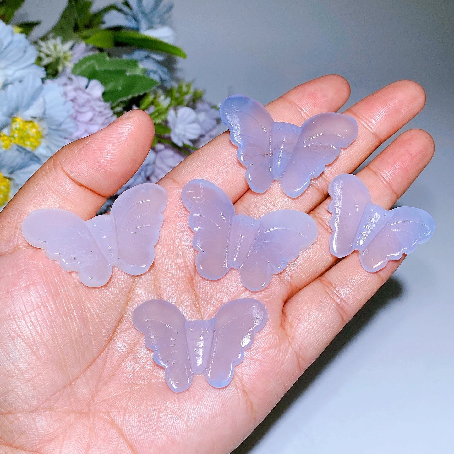 Labradorite Blue Chalcedony Butterfly Carving Crystal Healing Bulk Wholesale