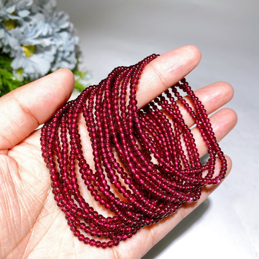 3mm Garnet Bracelet Crystal Healing Bulk Wholesale