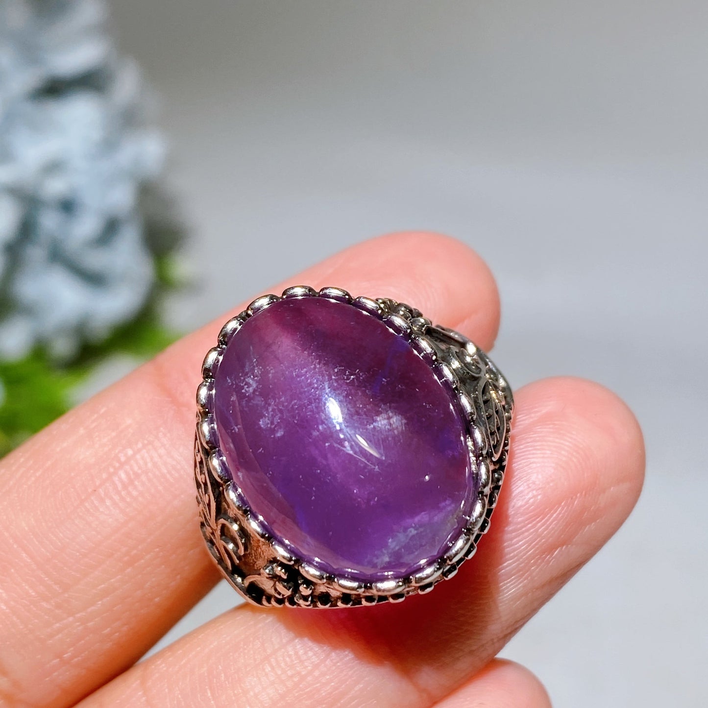 Amethyst Fire Quartz Ring Crystal Healing Bulk Wholesale