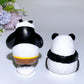 2.8"-4.0" White Jade Panda Carving with Painting Crystal Healing Bulk Wholesale