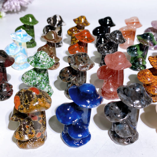 1.6" Crystal Mushroom Carving Crystal Healing Bulk Wholesale