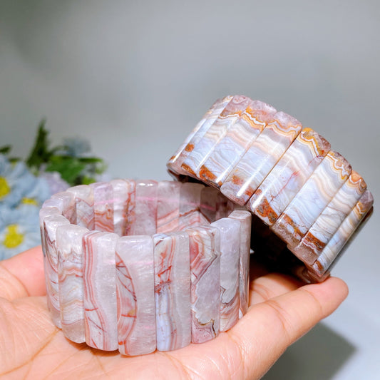 32mm Amethyst with Crazy Lace Agate Bangle Crystal Healing Bulk Wholesale