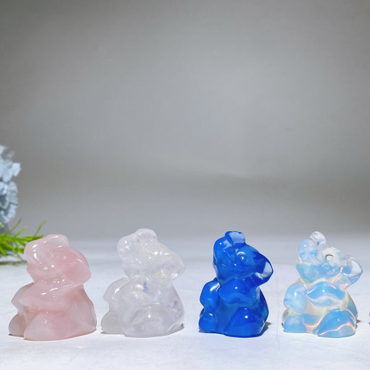 1.4" Crystal Elephant Carving Crystal Healing Bulk Wholesale