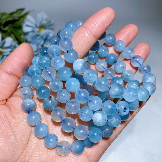 9-9.5mm Aquamarine Bracelet Crystal Healing Bulk Wholesale