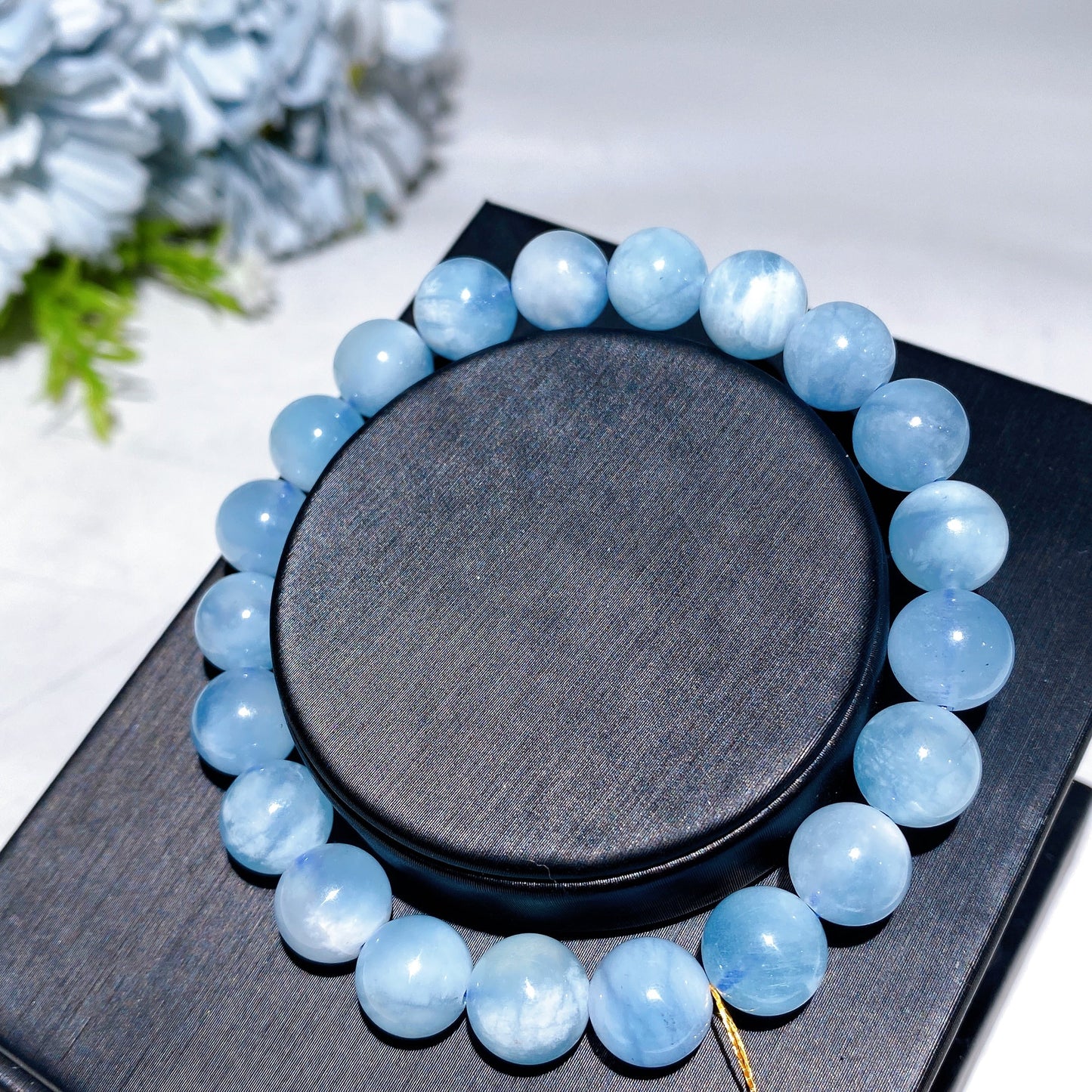 9-9.5mm Aquamarine Bracelet Crystal Healing Bulk Wholesale