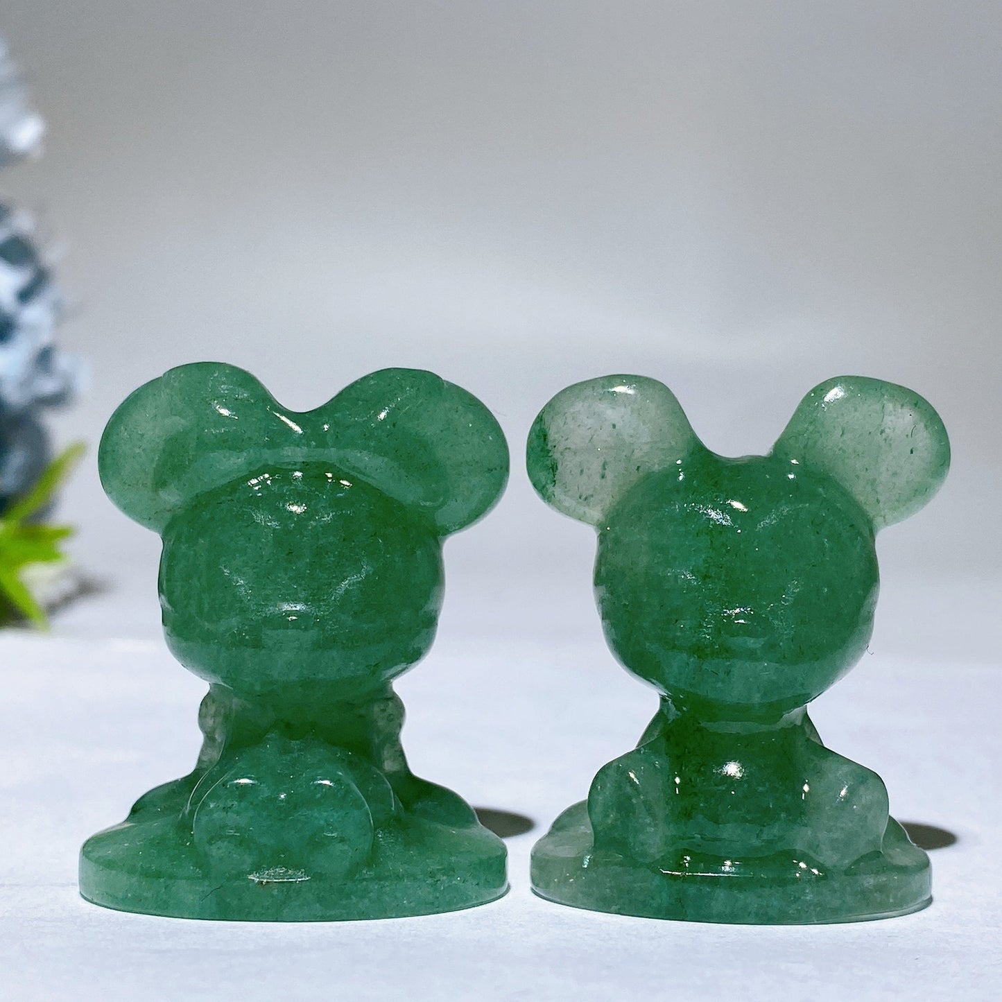 1.4" Crystal Mickey Minnie Carving Crystal Healing Bulk Wholesale