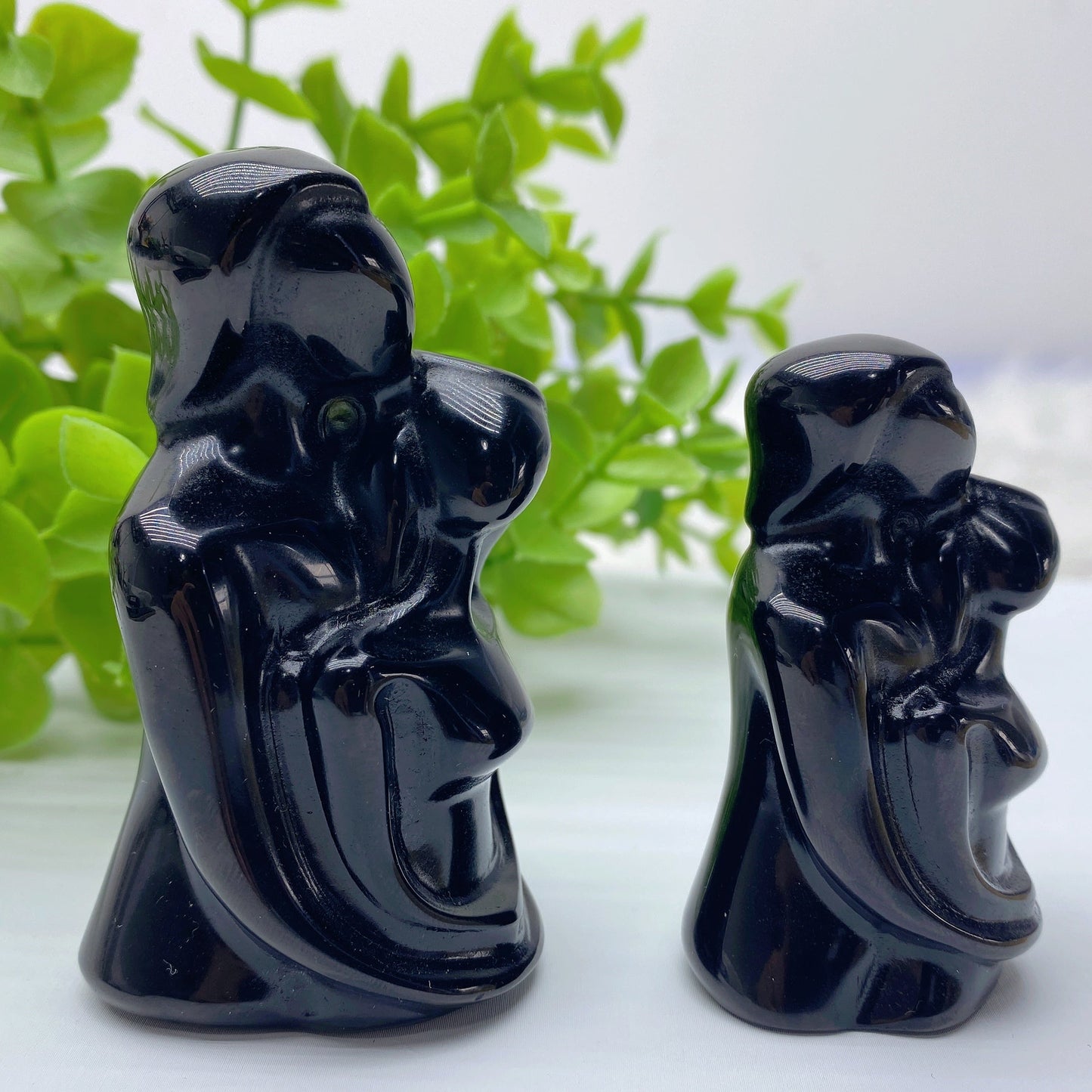 Black Obsidian Couple Carvings Bulk Wholesale