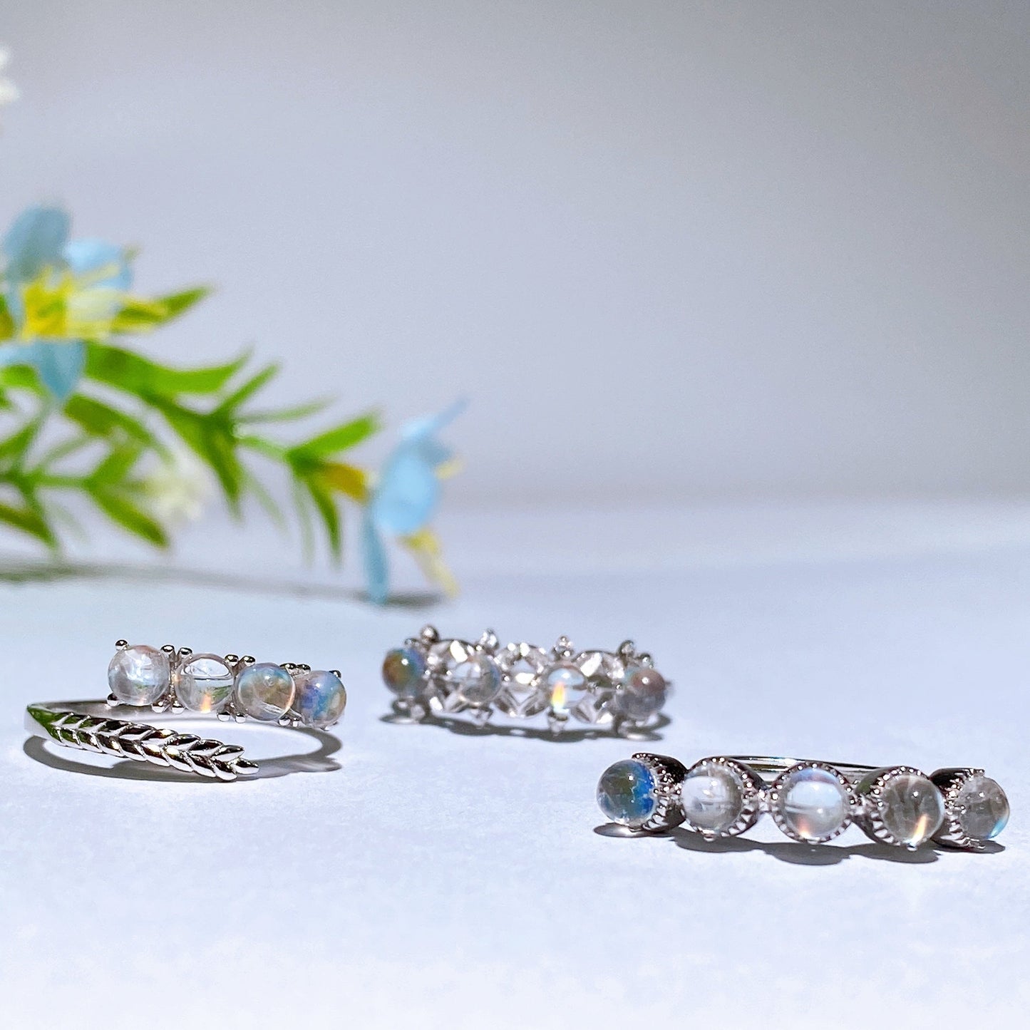 Sterling Silver Moonstone Ring Crystal Healing Bulk Wholesale