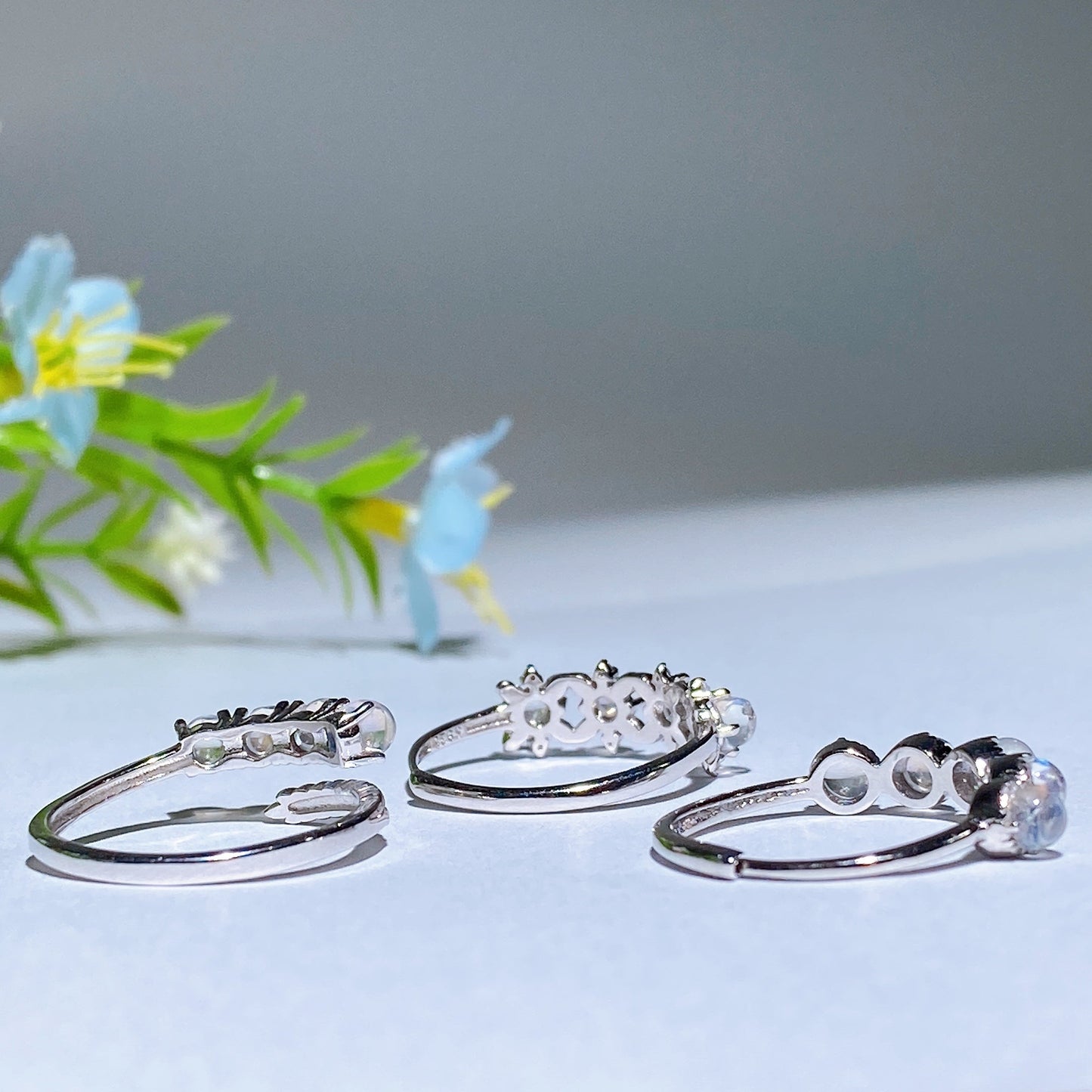 Sterling Silver Moonstone Ring Crystal Healing Bulk Wholesale