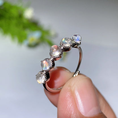 Sterling Silver Moonstone Ring Crystal Healing Bulk Wholesale