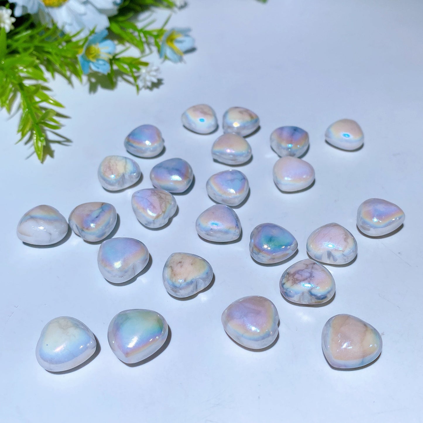 15mm Aura Howlite Heart Carving Crystal Healing Bulk Wholesale