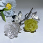 19cm Silver Stem Mixed Crystal Double Flowers Carvings Crystal Healing Bulk Wholesale
