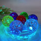 15-20cm Resin Transparent Round Plate Lamp Stand with USB Crystal Healing Bulk Wholesale