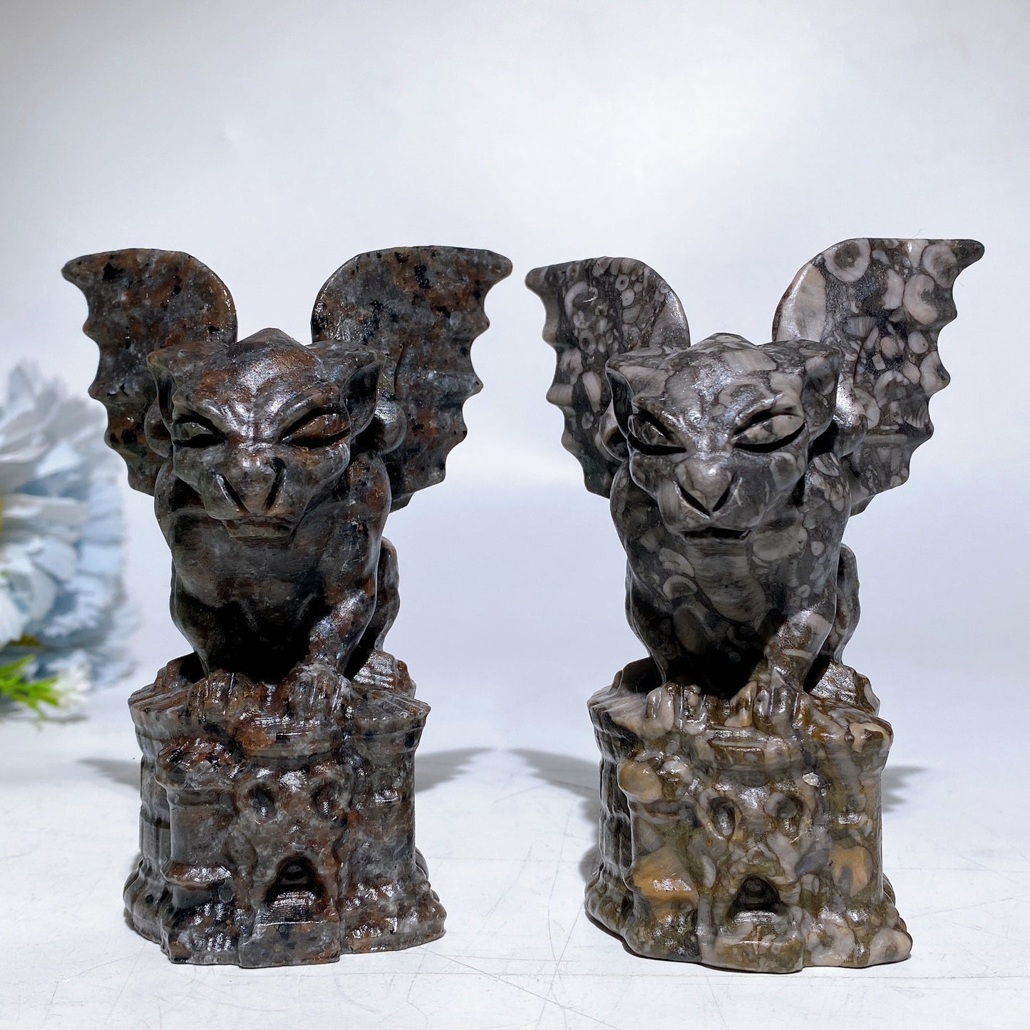 10cm Yooperlite Fossil Stone Gargoyle Carving Crystal Healing Bulk Wholesale