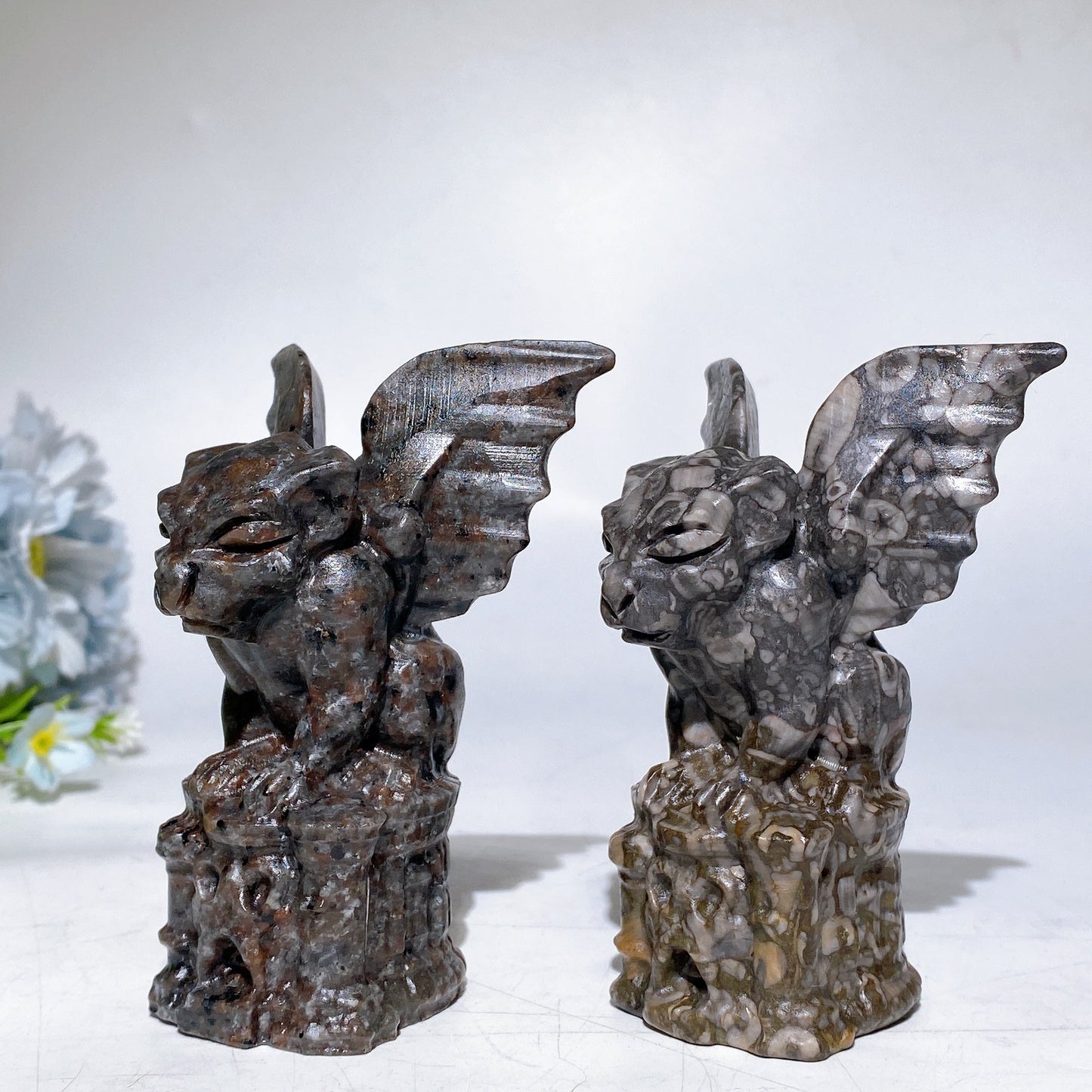 10cm Yooperlite Fossil Stone Gargoyle Carving Crystal Healing Bulk Wholesale