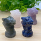 1.4" Mixed Crystal Wolf Head Carvings Bulk Wholesale