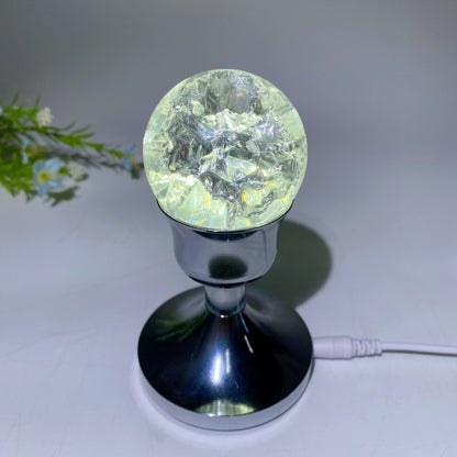 75mm Silver Plastic Lamp Stand with USB Crystal Healing Bulk Wholesale