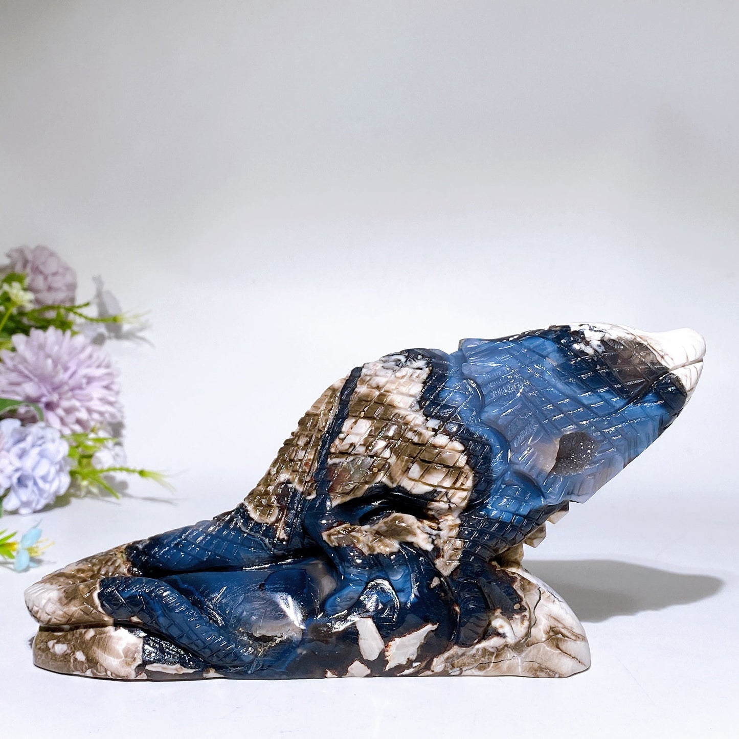 18cm UV Reactive Volcanic Agate Lizard Carving Crystal Healing Bulk Wholesale