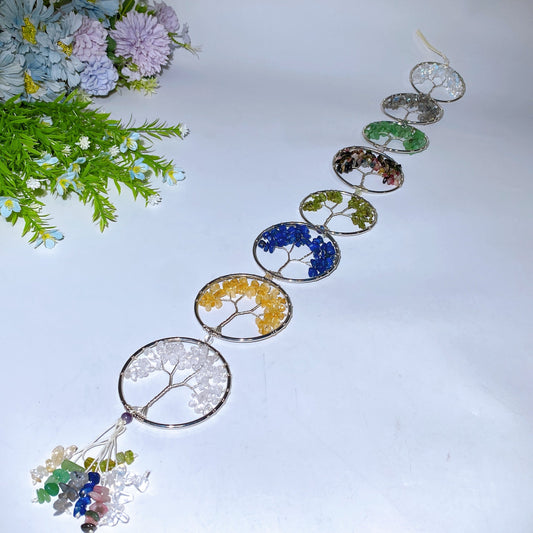 68cm Crystal Chips Life Tree Hanging Ornament Crystal Healing Bulk Wholesale