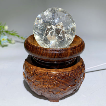 7-9cm Wooden Lamp Rotatable Stand with USB Crystal Healing Bulk Wholesale