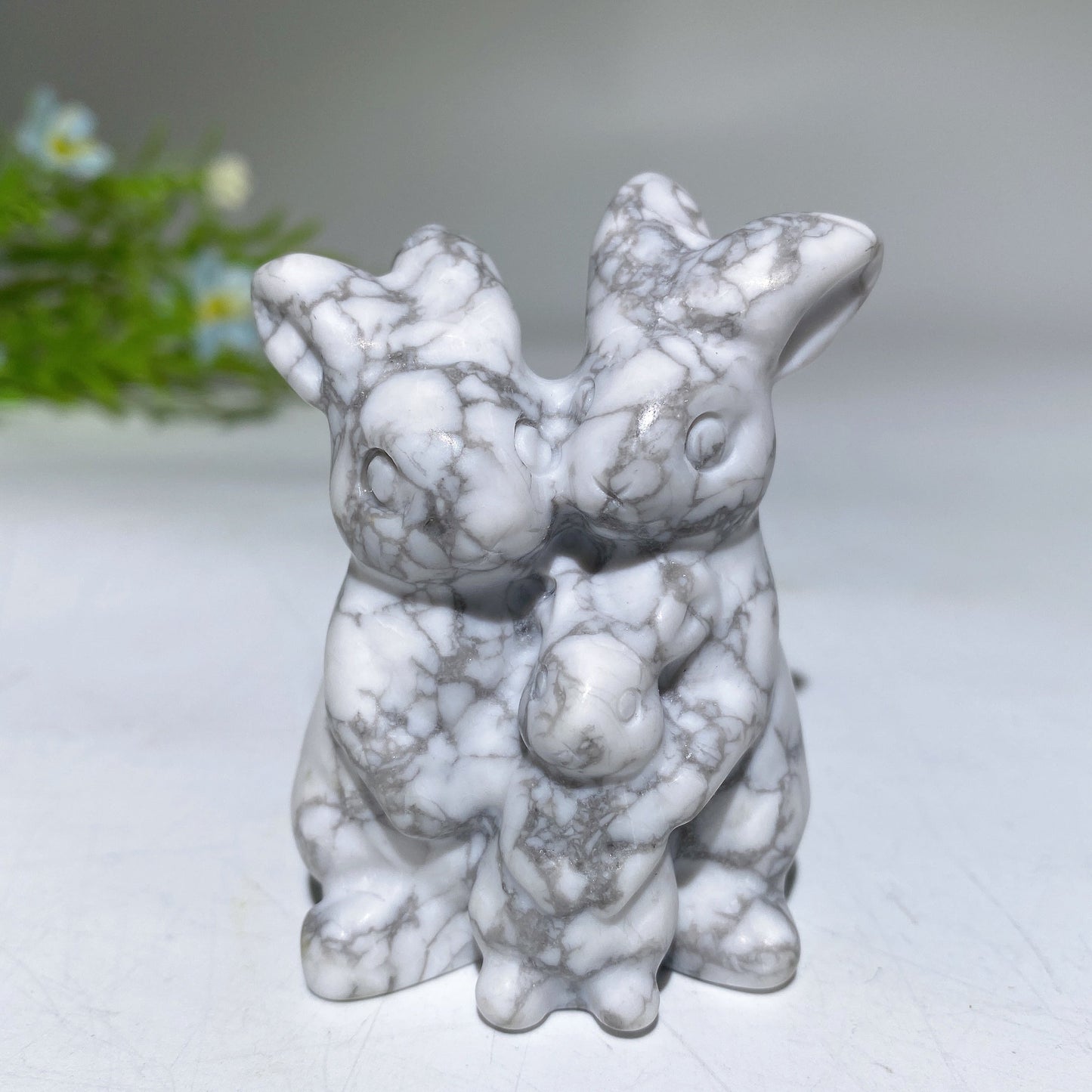 2.4" Crystal Rabbit Family Carvings Crystal Healing Bulk Wholesale