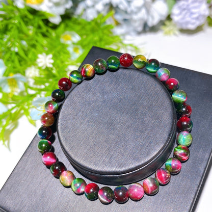 6-8mm Galaxy Tiger's Eye Bracelet Crystal Healing Bulk Wholesale