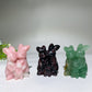 2.4" Crystal Rabbit Family Carvings Crystal Healing Bulk Wholesale