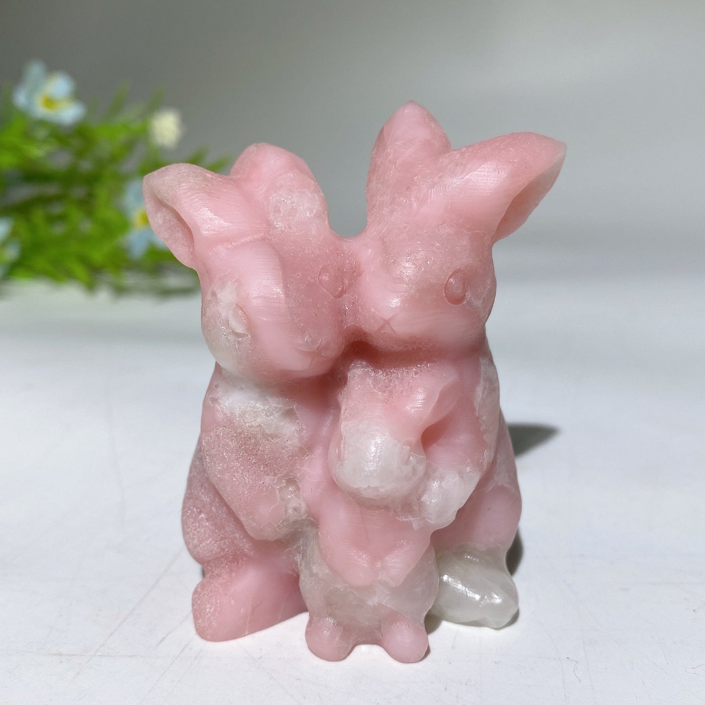 2.4" Crystal Rabbit Family Carvings Crystal Healing Bulk Wholesale