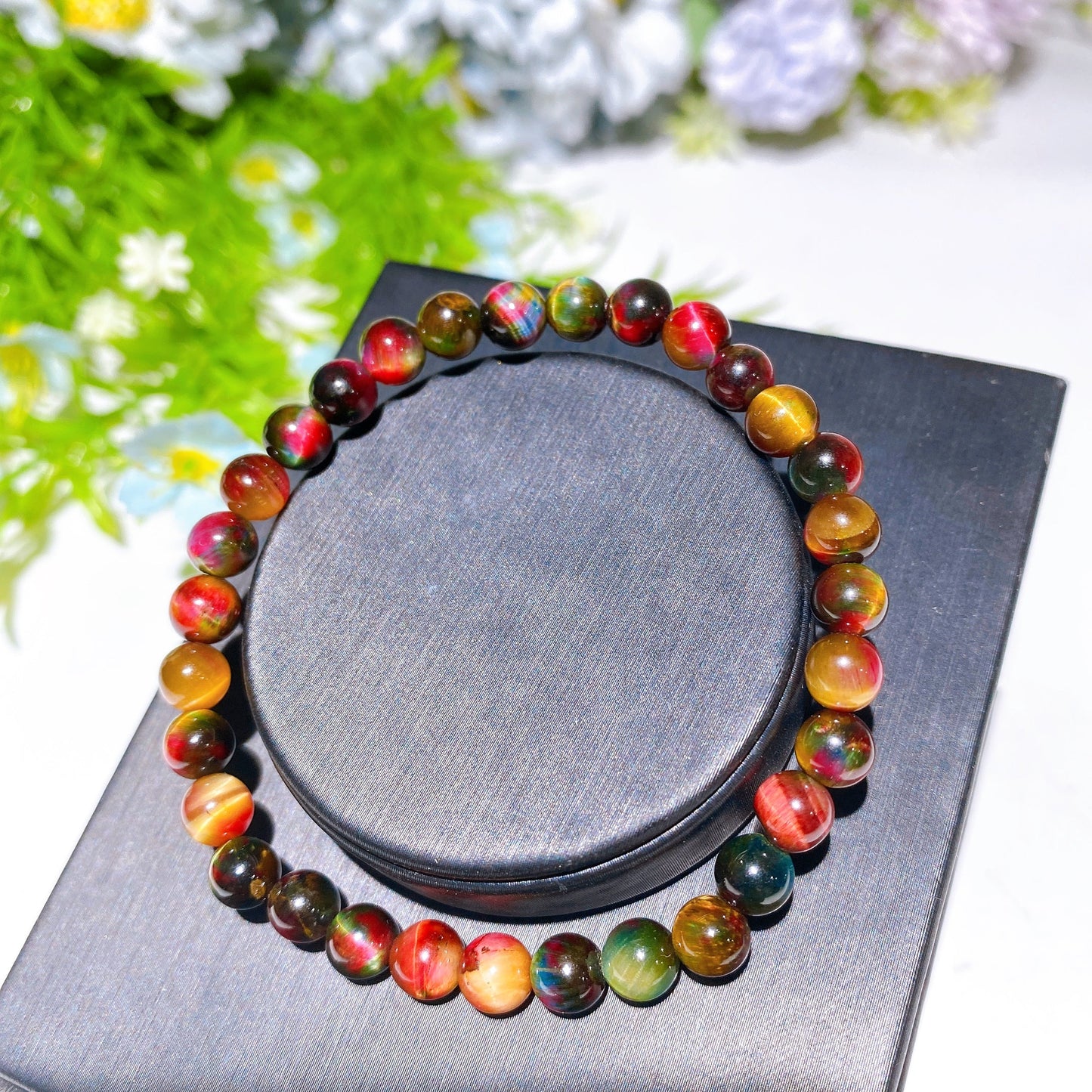 6-8mm Galaxy Tiger's Eye Bracelet Crystal Healing Bulk Wholesale