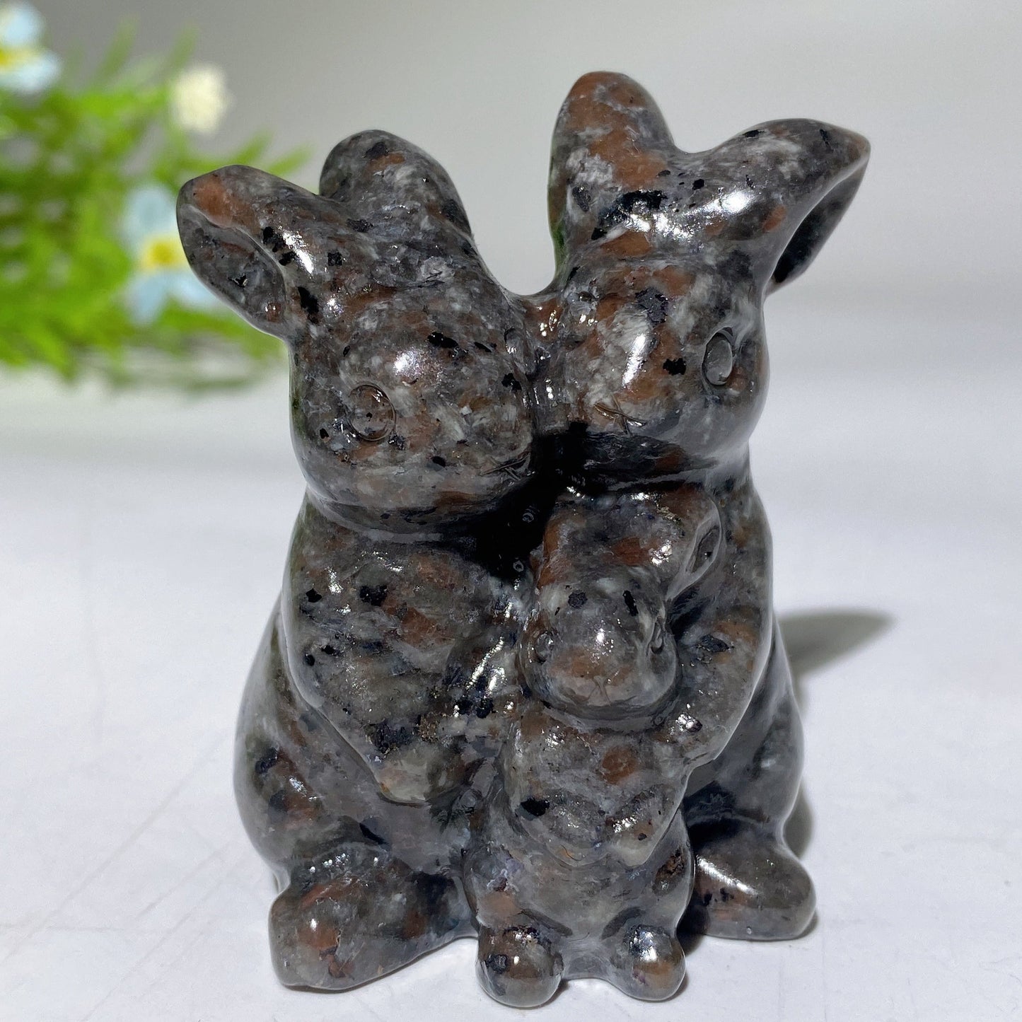2.4" Crystal Rabbit Family Carvings Crystal Healing Bulk Wholesale