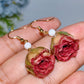 Natural Rose Flower Earring Crystal Healing Bulk Wholesale
