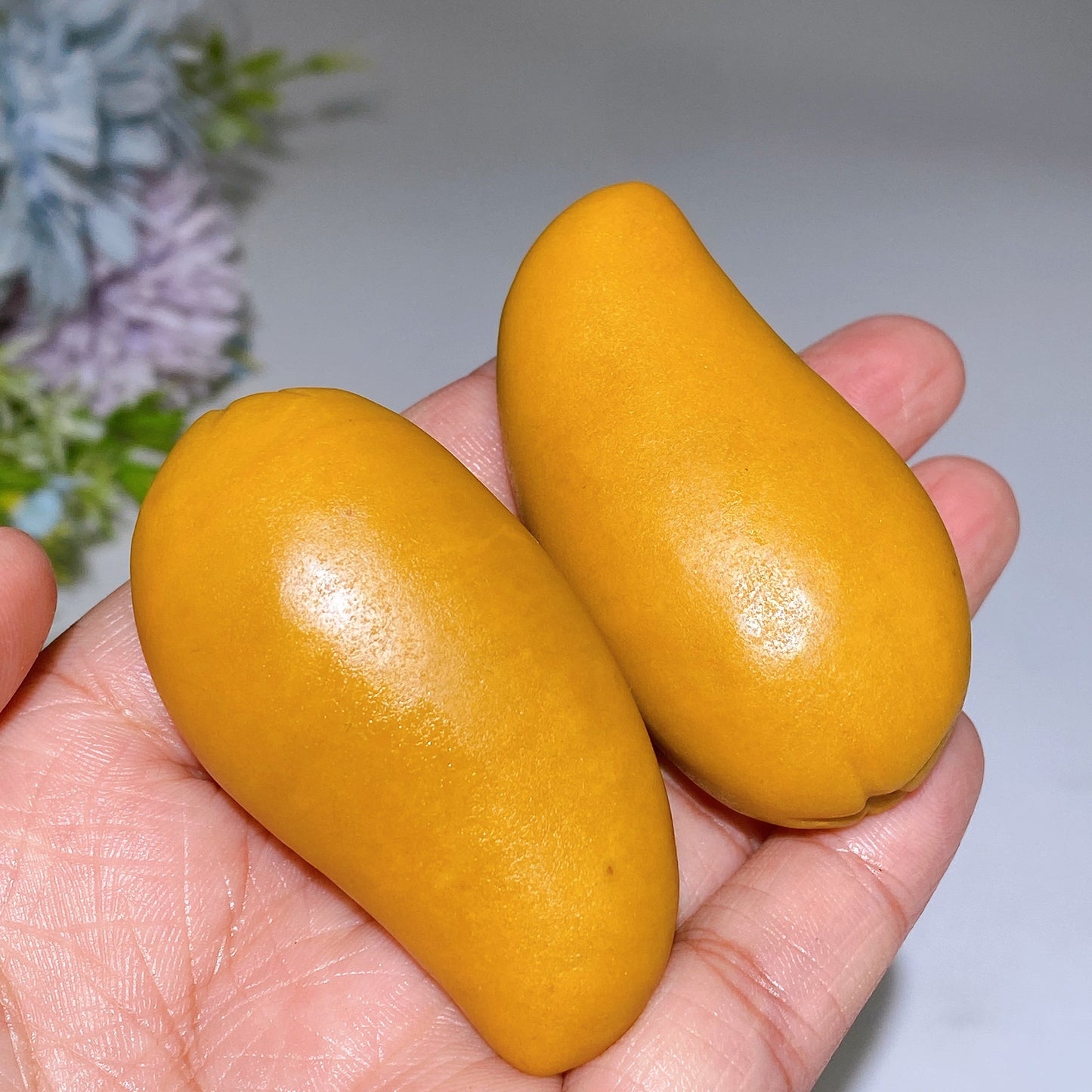 2.3" Yellow Jade Mango Fruit Carving Crystal Healing Bulk Wholesale