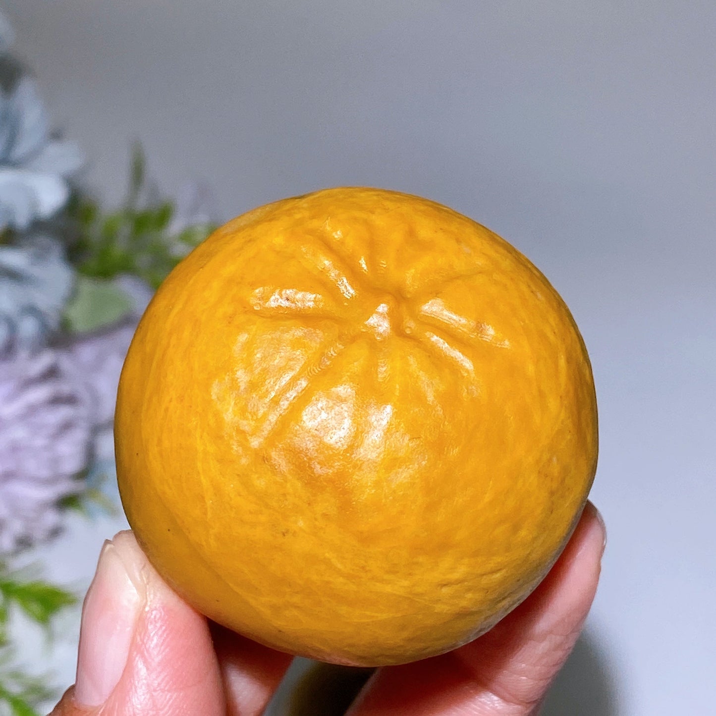 1.8" Yellow Jade Orange Fruit Carving Crystal Healing Bulk Wholesale