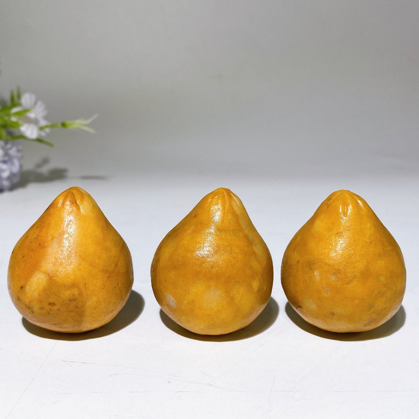 1.7" Yellow Jade Grapefruit Fruit Carving Crystal Healing Bulk Wholesale