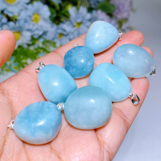 Aquamarine Tumble Pendant Crystal Healing Bulk Wholesale