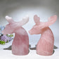 15cm Rose Quartz Deer Carving for Christmas Crystal Healing Bulk Wholesale