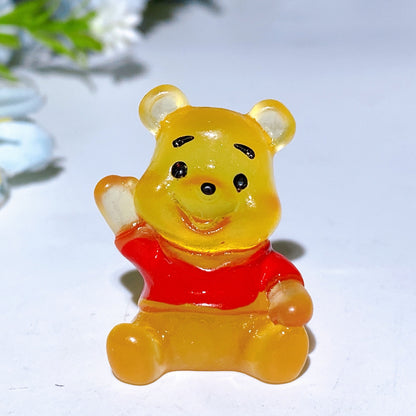Mini Luminous Winnie the Pooh Carving Crystal Healing Bulk Wholesale