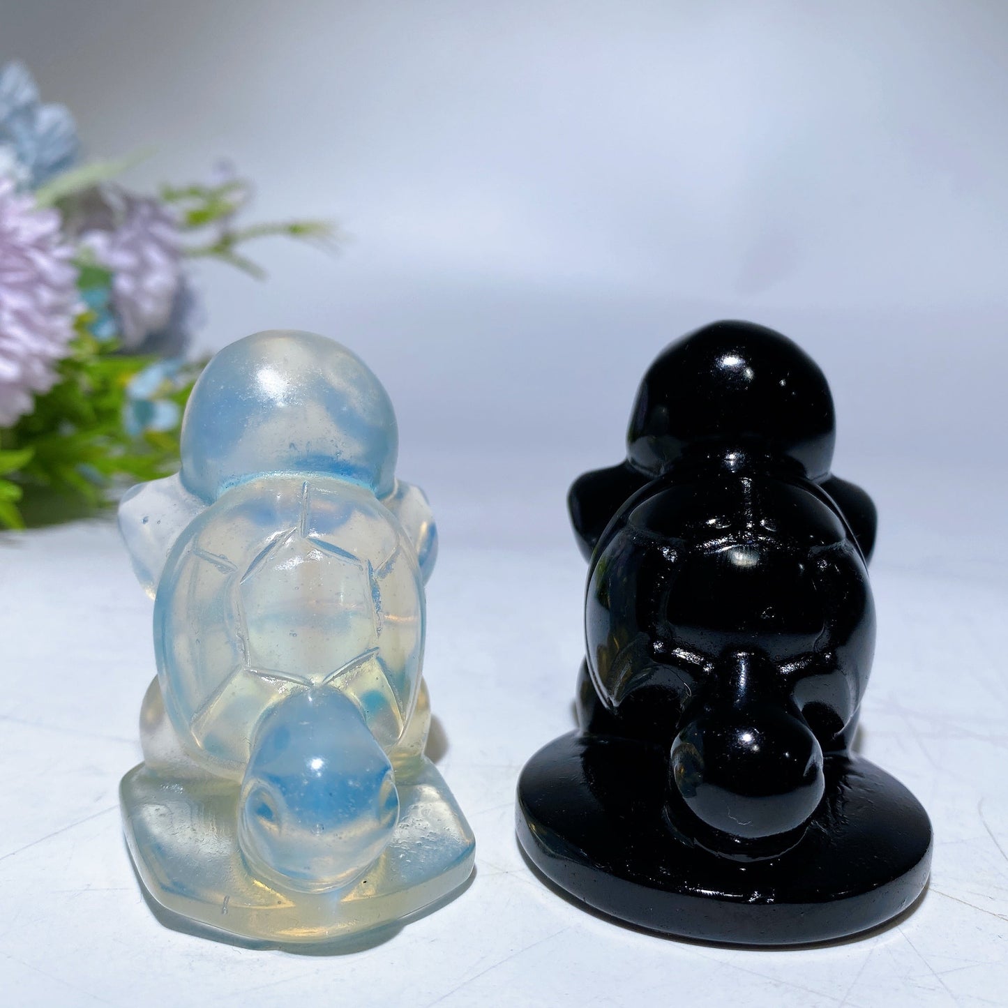 2.2" Opalite Black Obsidian Squirtle Carving Crystal Healing Bulk Wholesale