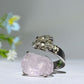 Adjustable Double Crystal Raw Stone Ring Crystal Healing Bulk Wholesale