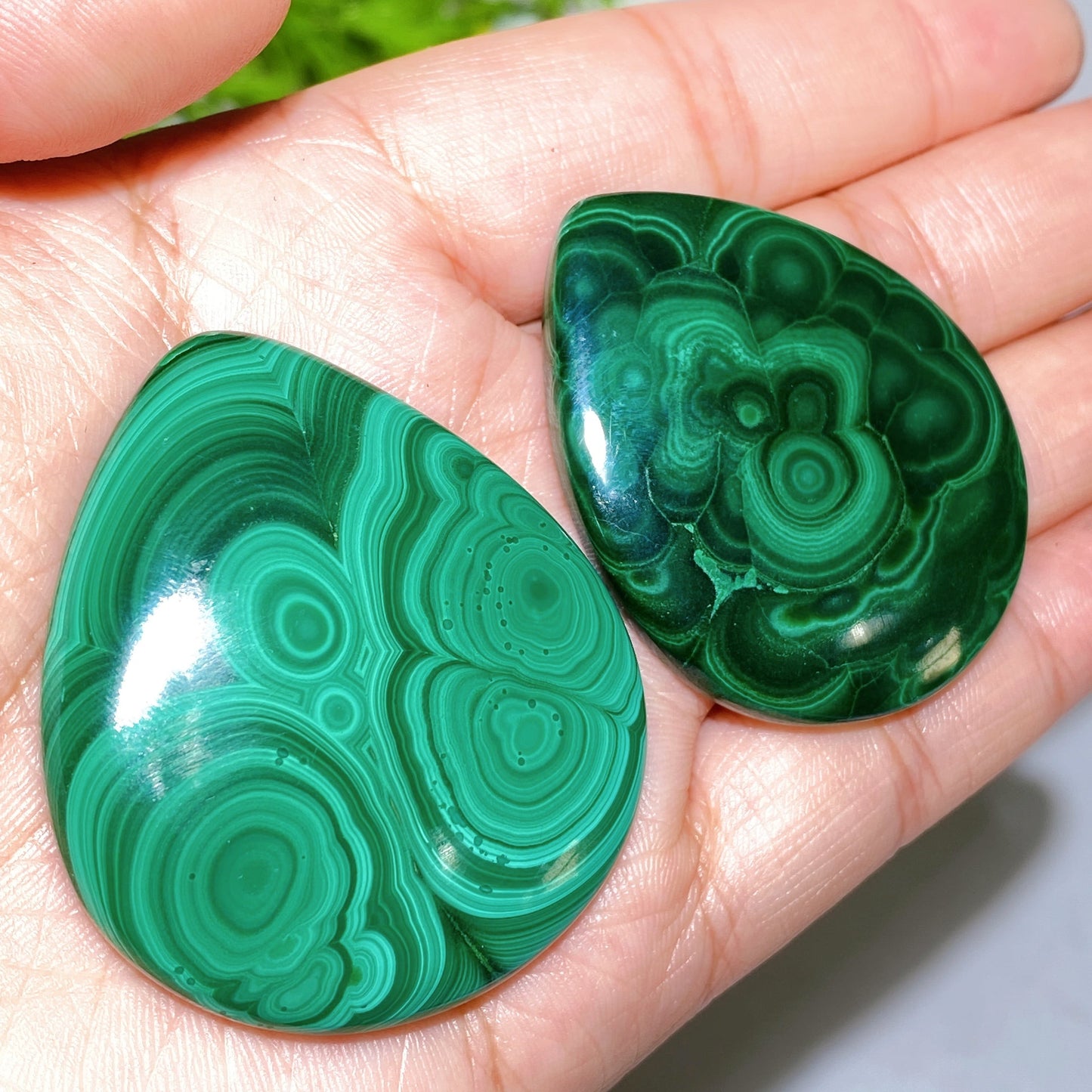 1.6"-2.2" Malachite Water-drop Shape Cabochon for Jewelry DIY Crystal Healing Bulk Wholesale