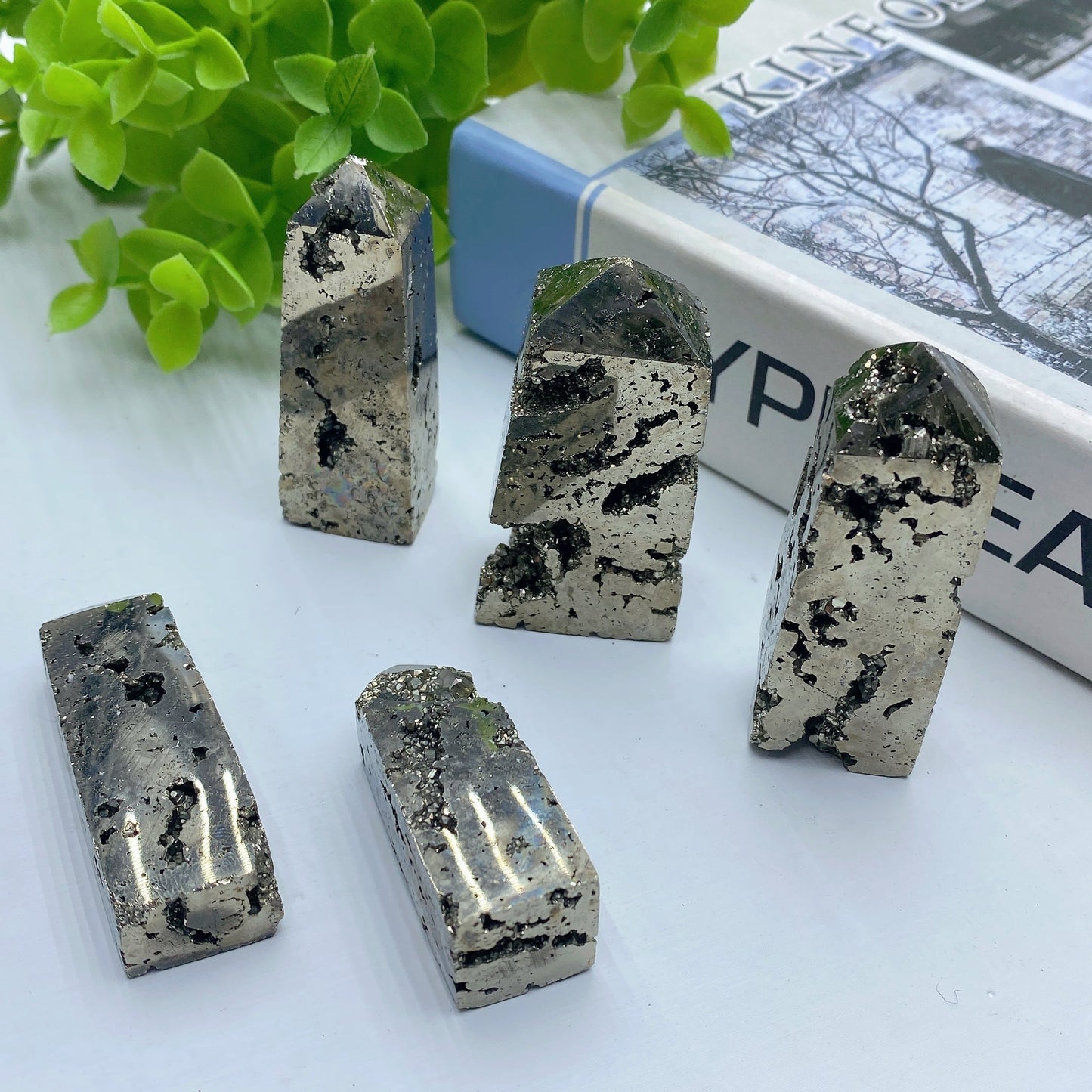 2.0"-3.0" Druzy Pyrite Points Bulk Wholesale